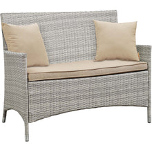 Load image into Gallery viewer, Bridge 4 Piece Outdoor Patio Patio Conversation Set with Pillow Set by Modway
