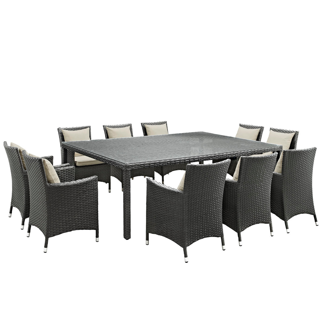 Sojourn 11 Piece Outdoor Patio Sunbrella¨ Dining Set by Modway