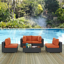 Load image into Gallery viewer, Sojourn 5 Piece Outdoor Patio Sunbrella¨ Sectional Set by Modway
