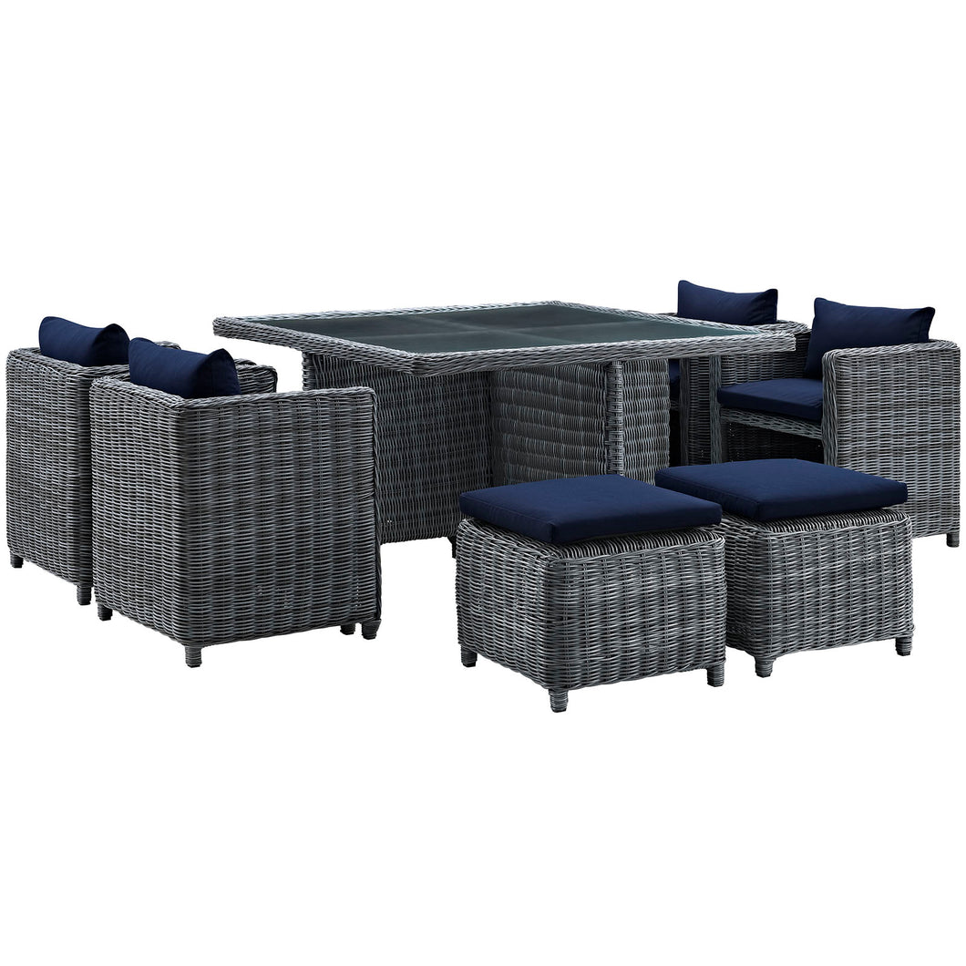 Summon 9 Piece Outdoor Patio Sunbrella¨ Dining Set by Modway