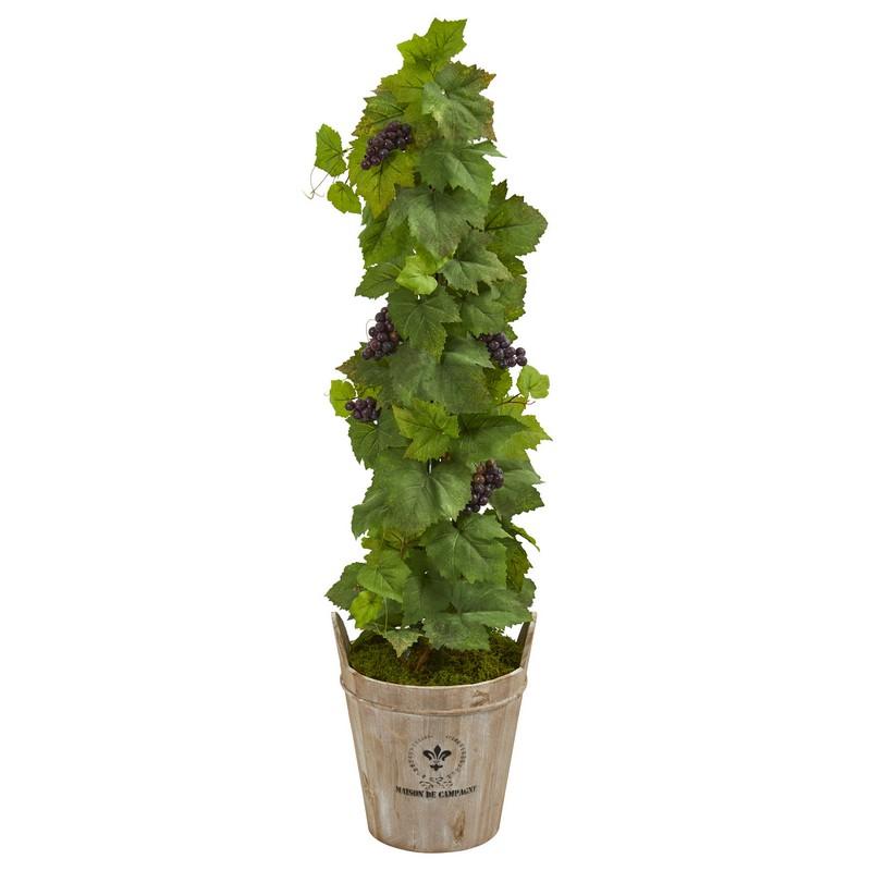3.5' Grape Artificial Plant in Barrel Planter