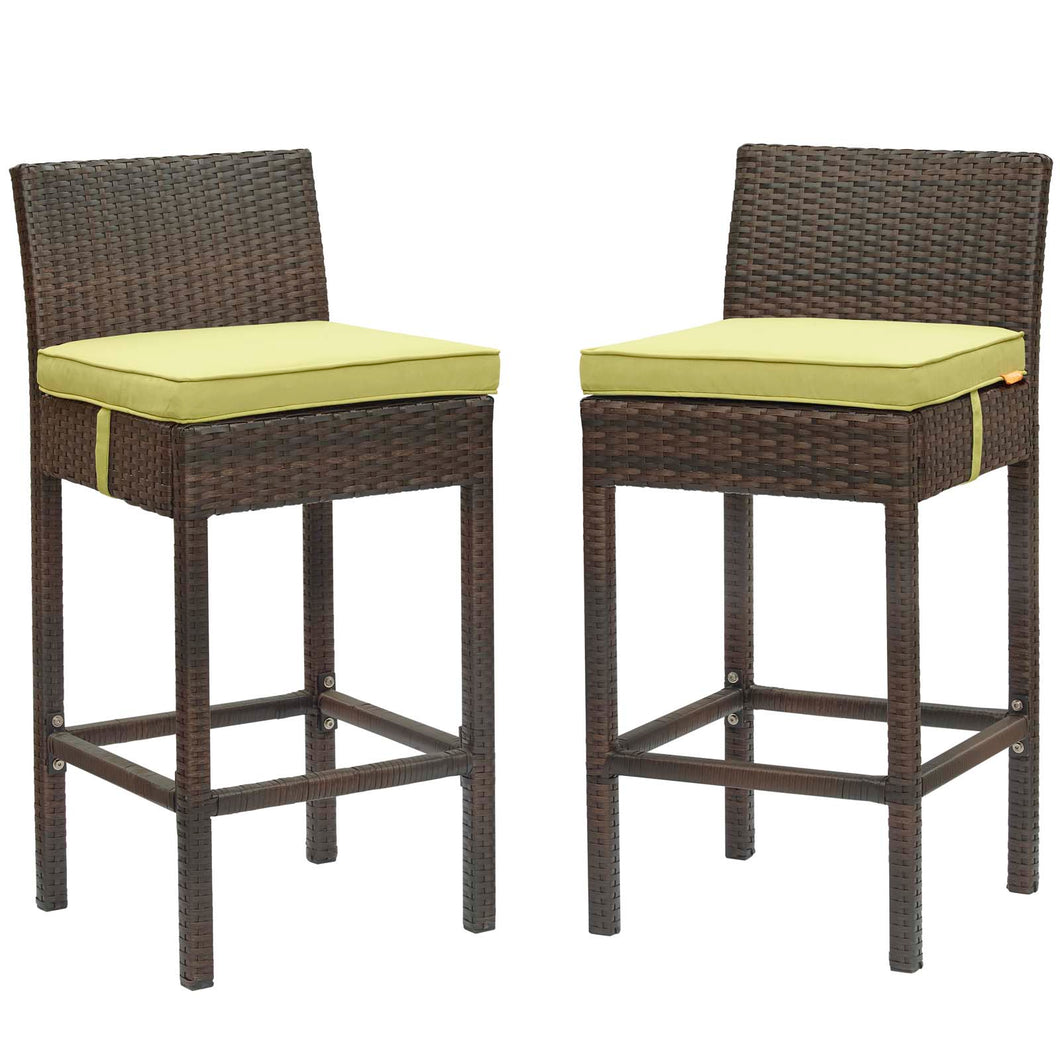 Conduit Outdoor Patio Wicker Rattan Bar Stool Set of 2 by Modway