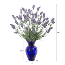 Load image into Gallery viewer, 21&quot; Lavender Artificial Plant in Blue Vase
