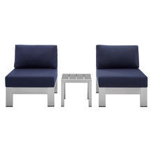 Load image into Gallery viewer, Shore 3 Piece Sunbrella¨ Fabric Outdoor Patio Aluminum Set by Modway

