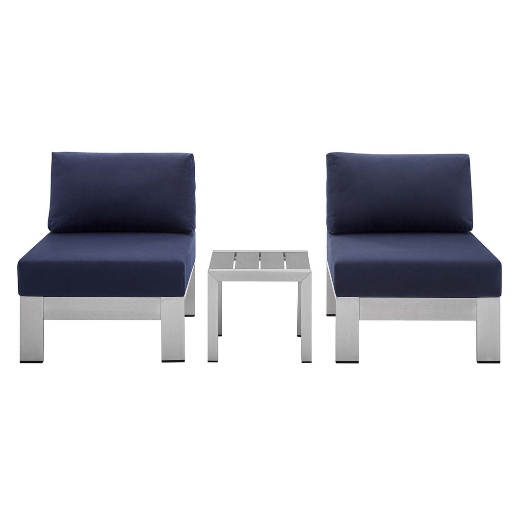 Shore 3 Piece Sunbrella¨ Fabric Outdoor Patio Aluminum Set by Modway
