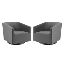 Load image into Gallery viewer, Twist Performance Velvet Swivel Chair Set of 2 by Modway
