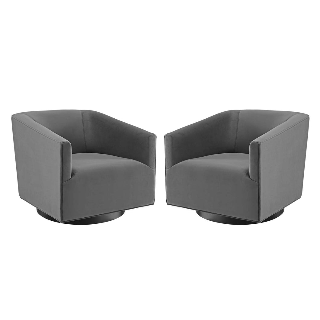 Twist Performance Velvet Swivel Chair Set of 2 by Modway