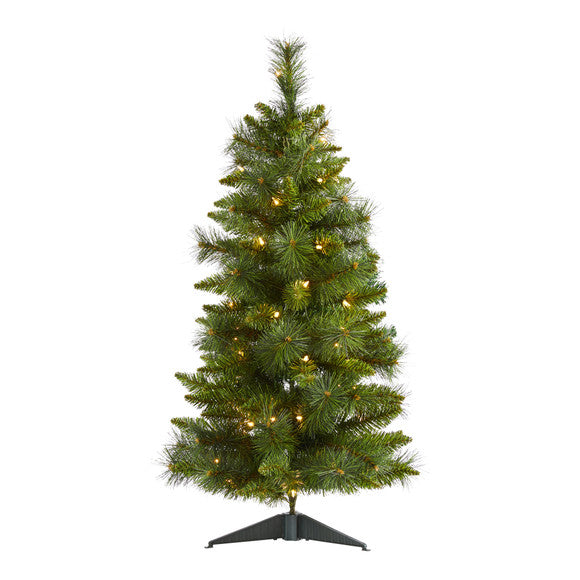3' New Haven Pine Artificial Christmas Tree with 50 Warm White LED Lights
