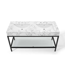 Load image into Gallery viewer, Kingsley 60&quot; Black Stainless Steel Bathroom Vanity by Modway
