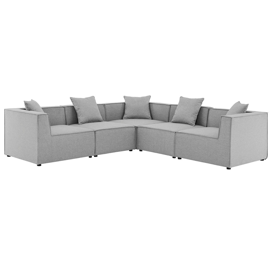 Saybrook 5-Piece Outdoor Patio Upholstered Sectional Sofa by Modway