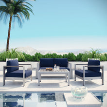 Load image into Gallery viewer, Shore 6 Piece Outdoor Patio Aluminum Sectional Sofa Set by Modway
