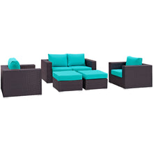 Load image into Gallery viewer, Convene 5 Piece Outdoor Patio Sofa Set by Modway
