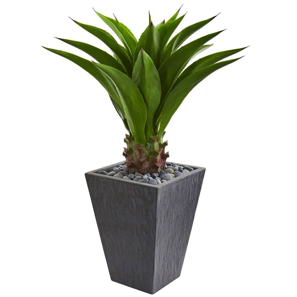 Agave Artificial Plant in Slate Finished Planter