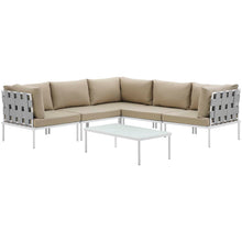 Load image into Gallery viewer, Harmony 6 Piece Outdoor Patio Aluminum Sectional Sofa Set by Modway
