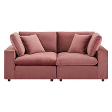 Load image into Gallery viewer, Commix Down Filled Overstuffed Performance Velvet Loveseat by Modway

