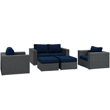 Load image into Gallery viewer, Sojourn 5 Piece Outdoor Patio Sunbrella¨ Sectional Set by Modway
