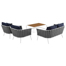 Load image into Gallery viewer, Stance 4 Piece Outdoor Patio Aluminum Sectional Sofa Set by Modway

