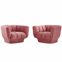 Load image into Gallery viewer, Entertain Vertical Channel Tufted Performance Velvet Armchair Set of 2 by Modway
