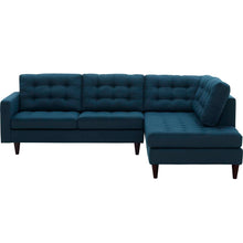 Load image into Gallery viewer, Empress 2 Piece Upholstered Fabric Right Facing Bumper Sectional by Modway
