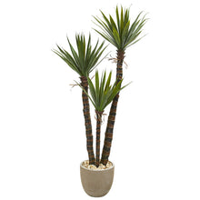 Load image into Gallery viewer, 60&quot; Yucca Artificial Tree in Sandstone Planter
