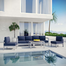 Load image into Gallery viewer, Shore 5 Piece Outdoor Patio Aluminum Sectional Sofa Set by Modway
