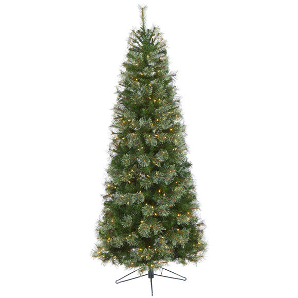 6.5' Cashmere Slim Artificial Christmas Tree with 350 Warm White Lights