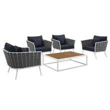 Load image into Gallery viewer, Stance 5 Piece Outdoor Patio Aluminum Sectional Sofa Set by Modway
