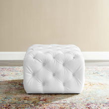 Load image into Gallery viewer, Amour Tufted Button Square Faux Leather Ottoman by Modway
