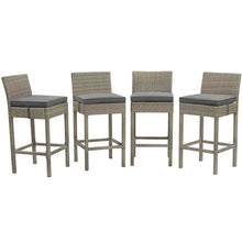 Load image into Gallery viewer, Conduit Outdoor Patio Wicker Rattan Bar Stool Set of 4 by Modway
