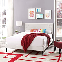 Load image into Gallery viewer, Ruthie Vinyl Queen Platform Bed with Squared Tapered Legs by Modway
