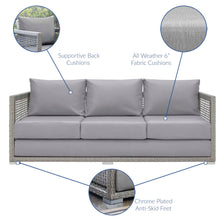 Load image into Gallery viewer, Aura 3 Piece Outdoor Patio Wicker Rattan Set by Modway

