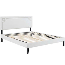 Load image into Gallery viewer, Ruthie Vinyl Queen Platform Bed with Squared Tapered Legs by Modway
