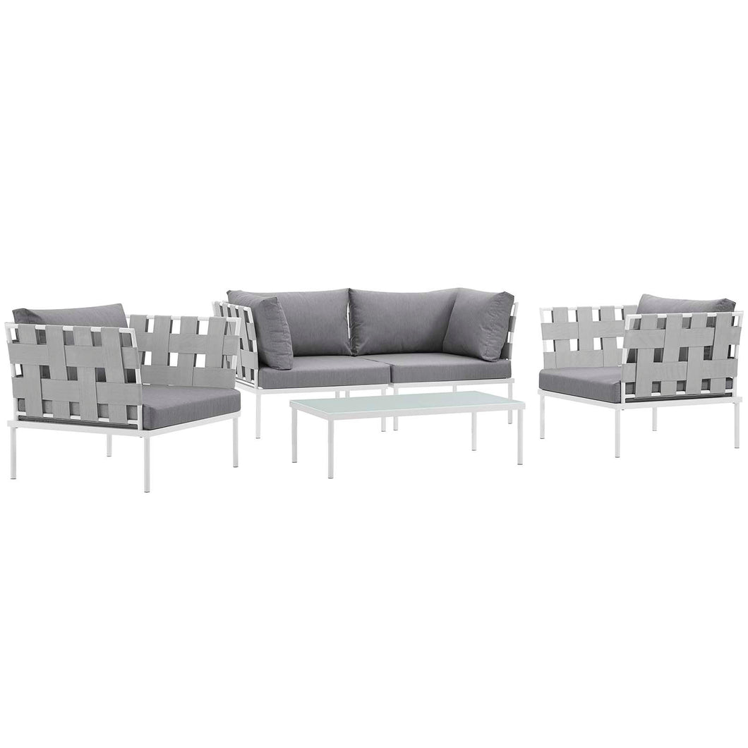 Harmony 5Piece Outdoor Patio Aluminum Sectional Sofa Set by Modway