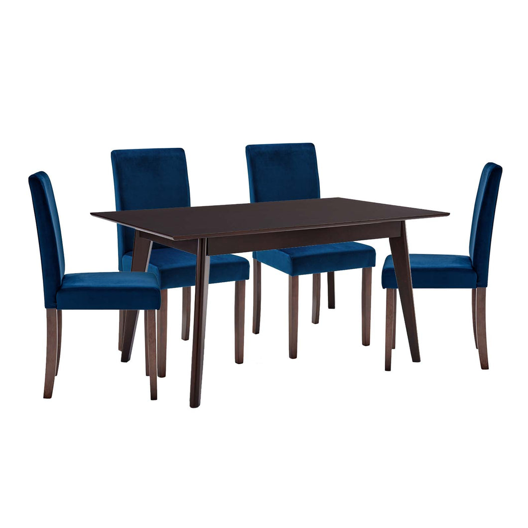 Prosper 5 Piece Upholstered Velvet Dining Set by Modway
