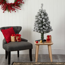 Load image into Gallery viewer, 3&#39; Flocked West Virginia Fir Artificial Christmas Tree
