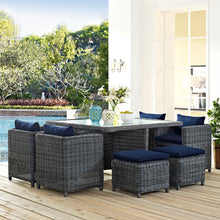 Load image into Gallery viewer, Summon 9 Piece Outdoor Patio Sunbrella¨ Dining Set by Modway
