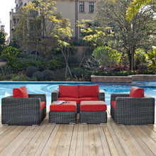 Load image into Gallery viewer, Summon 5 Piece Outdoor Patio Sunbrella¨ Sectional Set by Modway
