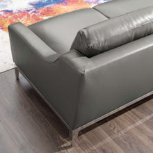 Load image into Gallery viewer, Harness 64" Stainless Steel Base Leather Loveseat by Modway
