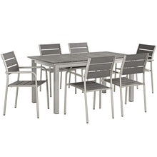 Load image into Gallery viewer, Shore 7 Piece Outdoor Patio Aluminum Dining Set by Modway
