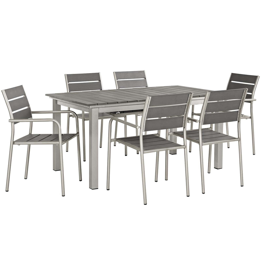 Shore 7 Piece Outdoor Patio Aluminum Dining Set by Modway