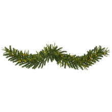 Load image into Gallery viewer, 6&#39; Green Pine Artificial Christmas Garland with 35 Clear LED Lights

