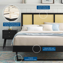 Load image into Gallery viewer, Kelsea Cane and Wood Full Platform Bed With Angular Legs by Modway
