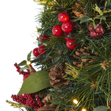 Load image into Gallery viewer, 2&#39; Mixed Berry and Pine Cone Artificial Christmas Tree with 35 Clear LED Lights

