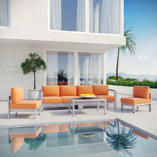 Load image into Gallery viewer, Shore 5 Piece Outdoor Patio Aluminum Sectional Sofa Set by Modway
