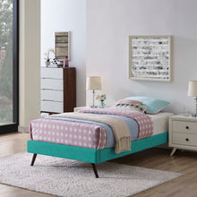 Load image into Gallery viewer, Loryn Fabric Twin Bed Frame with Round Splayed Legs by Modway
