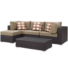 Load image into Gallery viewer, Convene 5 Piece Outdoor Patio Sectional Set by Modway
