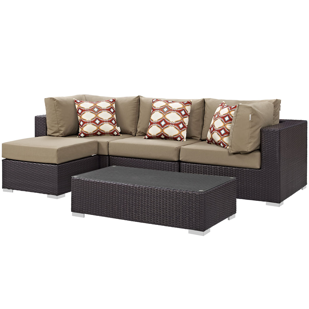 Convene 5 Piece Outdoor Patio Sectional Set by Modway