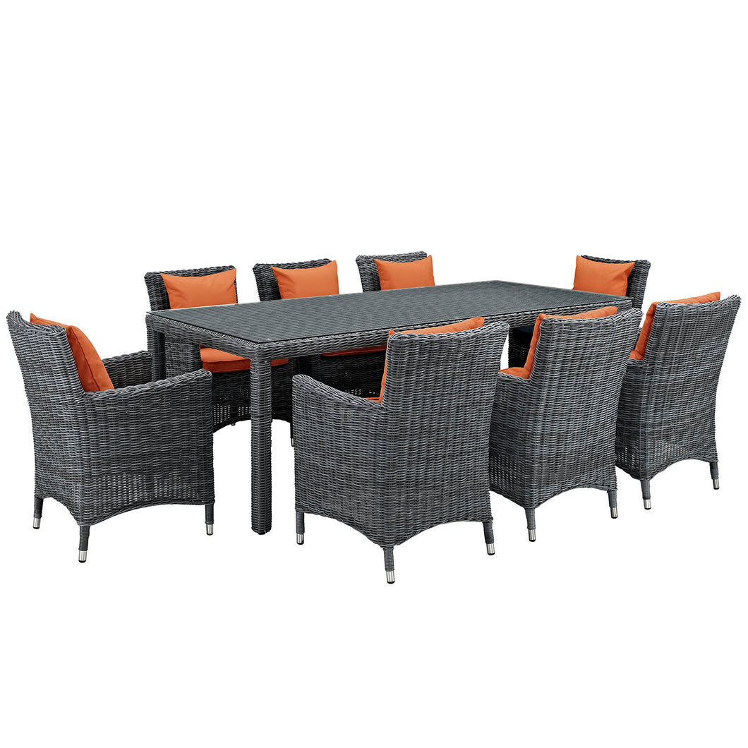 Summon 9 Piece Outdoor Patio Sunbrella¨ Dining Set by Modway