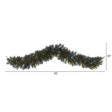 Load image into Gallery viewer, 6&#39; Flocked Artificial Christmas Garland with 50 Multicolored LED and Berries
