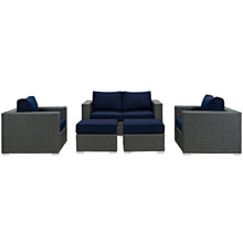 Load image into Gallery viewer, Sojourn 5 Piece Outdoor Patio Sunbrella¨ Sectional Set by Modway
